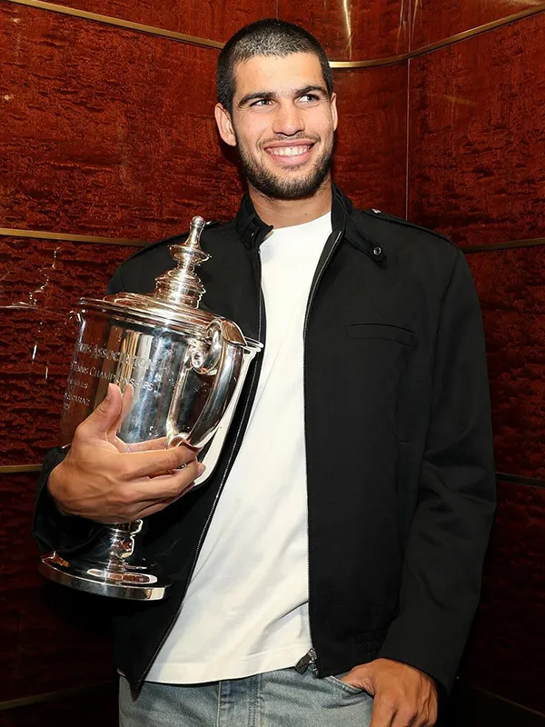 The US Open 2025 Tennis Men’s Single Champion Carlos Alcaraz Black Jacket