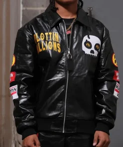 WNBA 2025 Atlanta Dream Rhyne Howard Broken Skull Black Leather Jacket