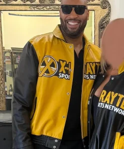 X-RAYTED Sports Network 2025 XSN Philip McDonald Jeff Hamilton Unisex Yellow and Black Leather Jacket