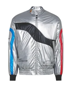 25Y Porsche Carrera GT Silver Nylon Blouson Jacket