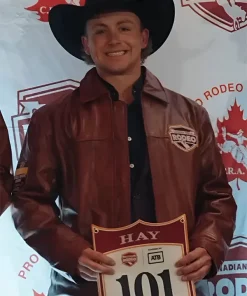 CFR Edmonton 2025 Logan Hay Brown Leather Jacket
