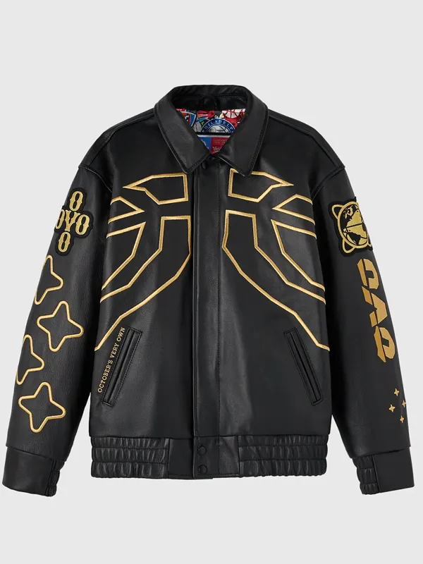 NBA One Game International Black Leather Jacket