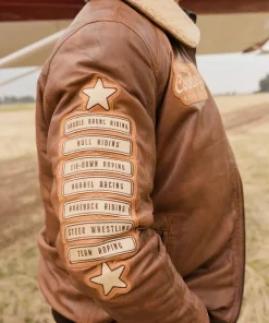 Professional Rodeo Cowboys Association 2025 NFR Las Vegas Unisex Leather Bomber Jacket
