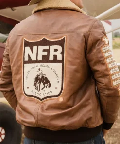 Professional Rodeo Cowboys Association 2025 NFR Las Vegas Unisex Shearling Bomber Jacket