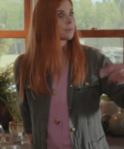 Sarah Rafferty My Life with the Walter Boys Katherine Walter Womens Green Cotton Jacket