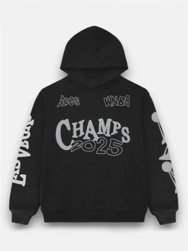 WNBA 2025 Las Vegas Aces Champions Black Hoodie