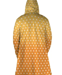 Zenitsu Agatsuma Anime Series Demon Slayer Kimetsu no Yaiba Unisex Hooded Trench Coat