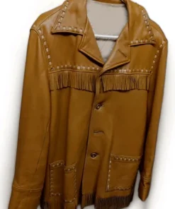 49 Winchester Beech Mountain, NC Charley Crockett Unisex Brown Fringe Leather Jacket