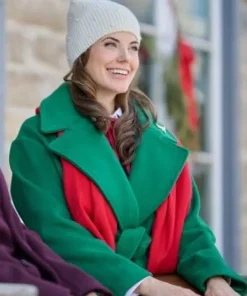 A Christmas Angel Match Meghan Ory Green Trench Coat