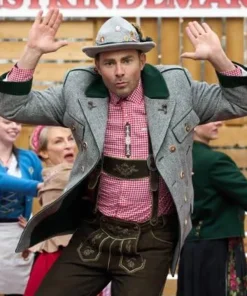 A Keller Christmas Vacation Jonathan Bennett Grey Wool Coat