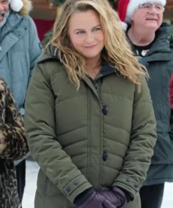 A Merry Little Ex-Mas Alicia Silverstone Green Puffer Jacket
