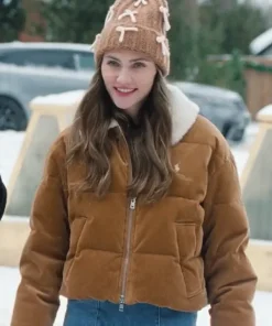 A Merry Little Ex-Mas Emily Hall Brown Corduroy Puffer Jacket