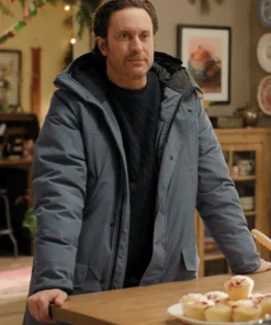 A Merry Little Ex-Mas Oliver Hudson Grey Hooded Jacket