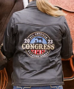 AAQHC 2023 Distressed Brown Leather Jacket