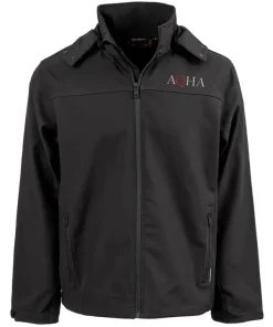 AQHA Horseback Riding Program Black Softshell Hooded Jacket For Men and Women