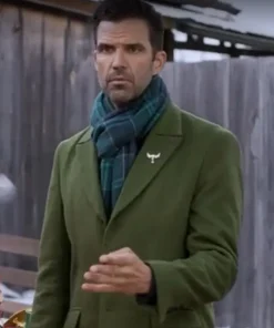 Benjamin Ayres 2025 Movie A Christmas Angel Match Michael Mens Green Coat