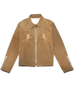 Chesapeake Bay River Western Brown Suede Leather Jacket