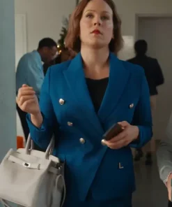 Ella Neezer Christmas Above the Clouds 2025 Erin Krakow Blue Blazer Coat For Women