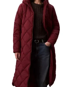 Emily Rose 2025 Movie All is Merry & Bright Jessica Tannen Maroon Quilted Coat