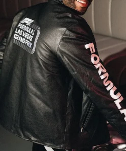 Formula One Las Vegas Grand Prix 2024 Black Leather Racing Jacket For Men and Women