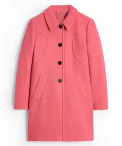 Ginna Claire Mason 2025 Movie A Newport Christmas Ella Pink Wool Lincoln Textured Coat