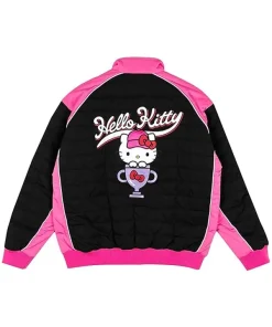 Hello Kitty x F1 Academy 2025 LV Grand Prix Black and Pink Quilted Bomber Jacket