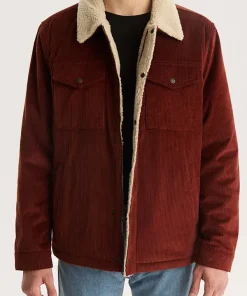 John O’Hurley 2025 Movie All is Merry & Bright Don ‘Pop’ Phillips Red Sherpa Corduroy Jacket