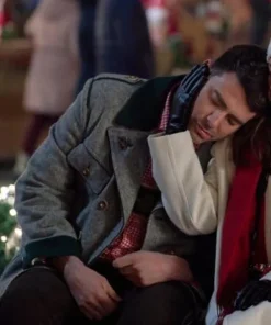 Jonathan Bennett 2025 Movie A Keller Christmas Vacation Dylan Grey Wool Peacoat