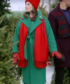 Meghan Ory 2025 Movie A Christmas Angel Match Monica Green Wool Coat For Christmas