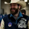 Post Malone Red Kettle Kickoff Cowboys Wool Varsity Jacket