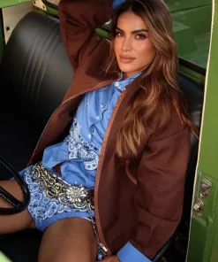 Rodeo las Vegas MiuMiu Ranch Girl Camila Coelho Brown Cotton Jacket