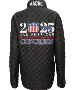 Shop All American Quarter Horse Congress 2025 Unisex Black Quilted Jacket