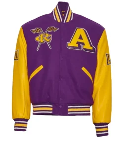 Alcorn State Braves Football 2025 ASU Purple Wool Letterman Collage Varsity Bomber Jacket