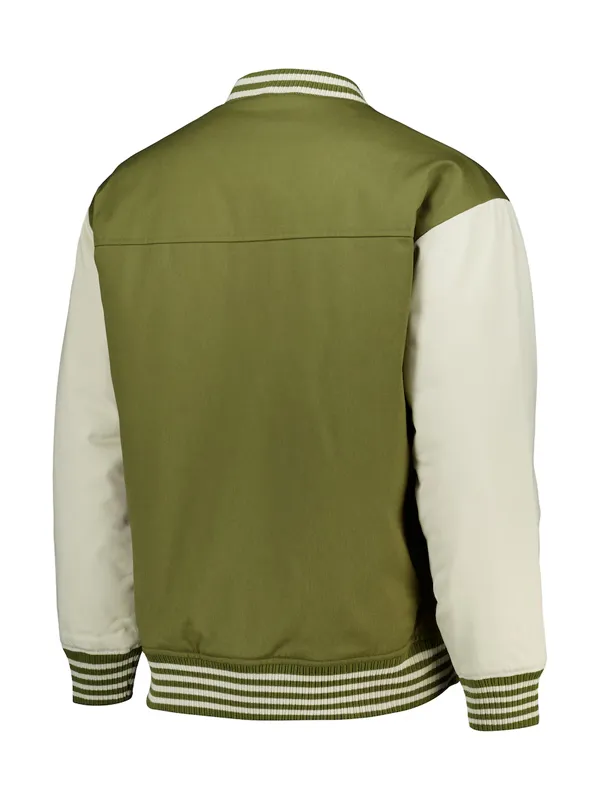World Wrestling Entertainment 2025 Roman Reigns Unisex Green and White Elements Varsity Jacket