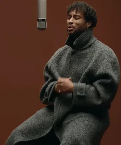 A Color Show 2025 Try Try Try Song by Disiz Grey Oversized Wool Trench Coat