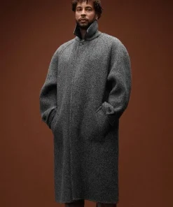 A Color Show Disiz Try Try Try Grey Trench Coat