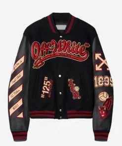 AC Milan x Off-White 125th Anniversary Black Varsity Jacket