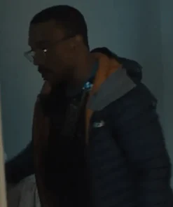 Ashley Walters Adolescence 2025 DI Luke Bascombe Black Puffer Hooded Jacket