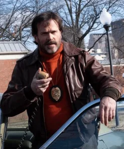 Cary Elwes Movie Dead Man's Wire Michael Grable Brown Leather Bomber Jacket