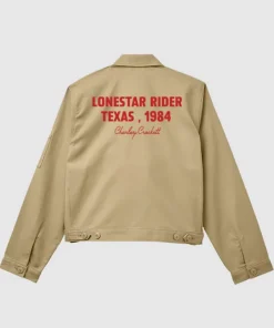 Charley Crockett Lone Star Rider Texas, 1984 Tan Cropped Work Jacket