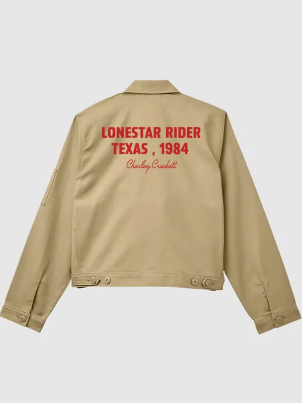Charley Crockett Lone Star Rider Texas, 1984 Tan Cropped Work Jacket