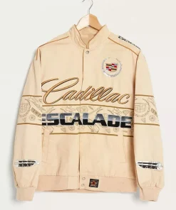 Formula 1 Team Vintage Cadillac Beige Racing Jacket