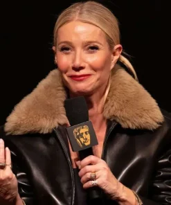 Gwyneth Paltrow Marty Supreme 2025 Premiere Night Fur Leather Jacket