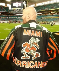 Miami Hurricanes Football Team Fat Joe 1990 Jeff Hamilton Leather Jacket