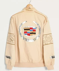 Renewal Vintage One-of-a-Kind Formula 1 Team Cadillac Unisex Beige Cotton Racing Jacket
