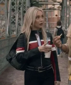 Ana Mena Idolos 2026 Luna Cardona Cropped Moto Leather Jacket