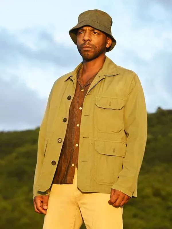 Don Gilet Death in Paradise 2026 Mervin Wilson Green Cotton Jacket