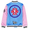 NBA All-Star Weekend 2026 Savior Worldwide Los Angeles Unisex Blue Satin Varsity Jacket