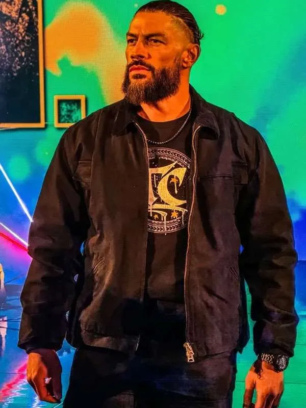 World Wrestling Entertainment RAW 2026 Roman Reigns Black Cotton Jacket
