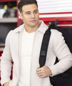 9-1-1 S09 Eddie Diaz White Wool Jacket